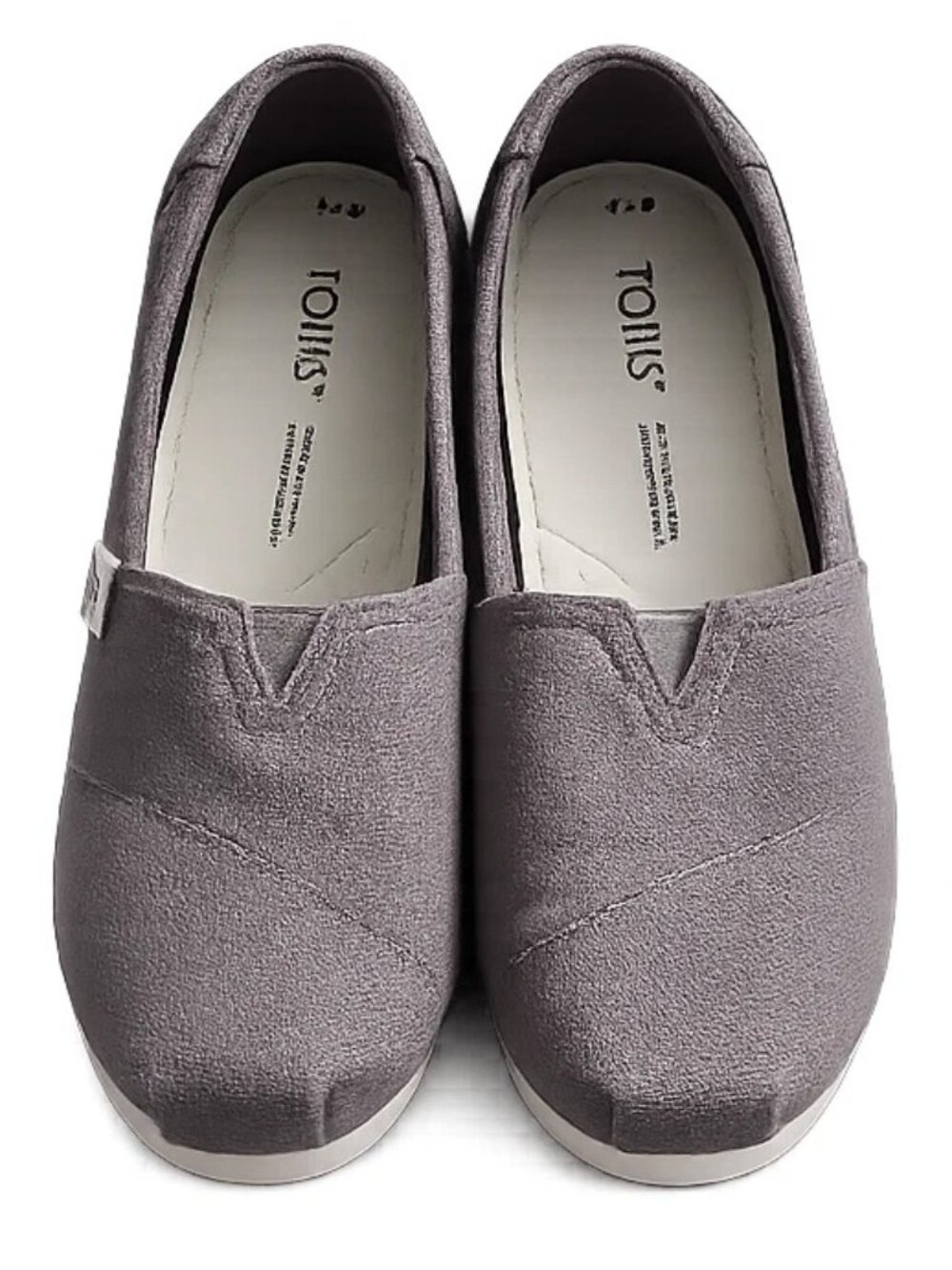 TOMS Women's Alpargata Heritage Canvas Slip-On Gray Shoes 7.5 - Slightly Used